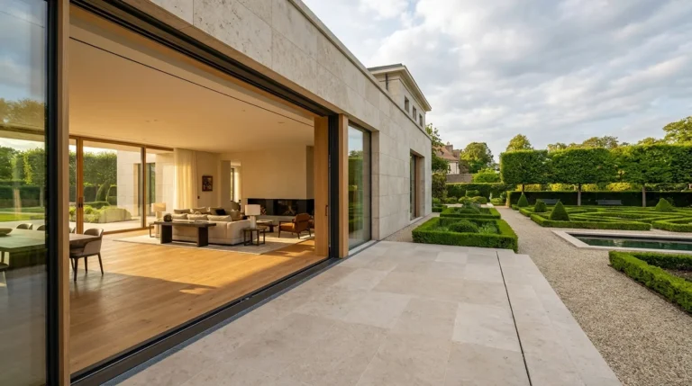 Baies vitrées minimalistes à versailles : l’alliance du bois et de l’aluminium pour une rénovation d’exception